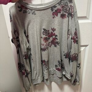 Grey and Floral Sweater